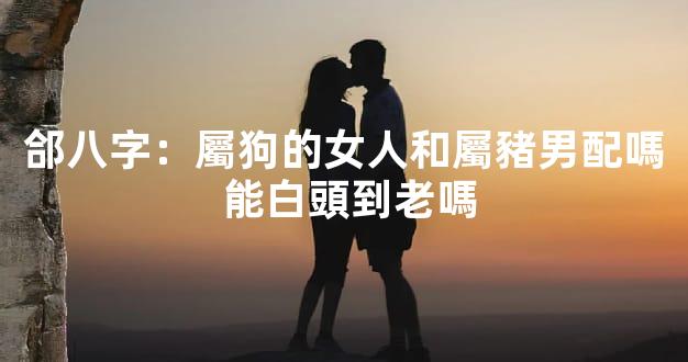 郃八字：屬狗的女人和屬豬男配嗎 能白頭到老嗎